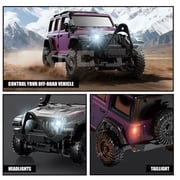 1:43 Scale RC Rock Crawler with App-Controlled, 2.4G 4WD Full Proportional Off-Road RC Monster Truck with Rechargeable Battery & LED Lights, RC Climbing Car for Hobbyists