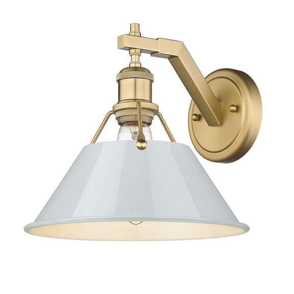 3306-1W BCB-DB Golden Lighting Orwell - 1 Light Wall Sconce-9.63 Inches Tall and 10 Inches Wide-Brushed Champagne Bronze Finish-Dusky Blue Shade Color