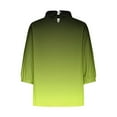 thumbnail image 4 of RXIRUCGD Haut/chemise à Manches 3/4 Imprimé Rétro Décontracté pour Femmes, Vert, Taille : 2TG, 4 of 5