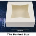 thumbnail image 3 of OCreme White Bakery Boxes with Window, Display Pies, Pastries, Cupcakes and Cookies  Paperboard White Kraft Auto-Popup Window Cake Boxes, Pie Pastry Container Carrier 5-PK 10" x 10" x 2.5", 3 of 6
