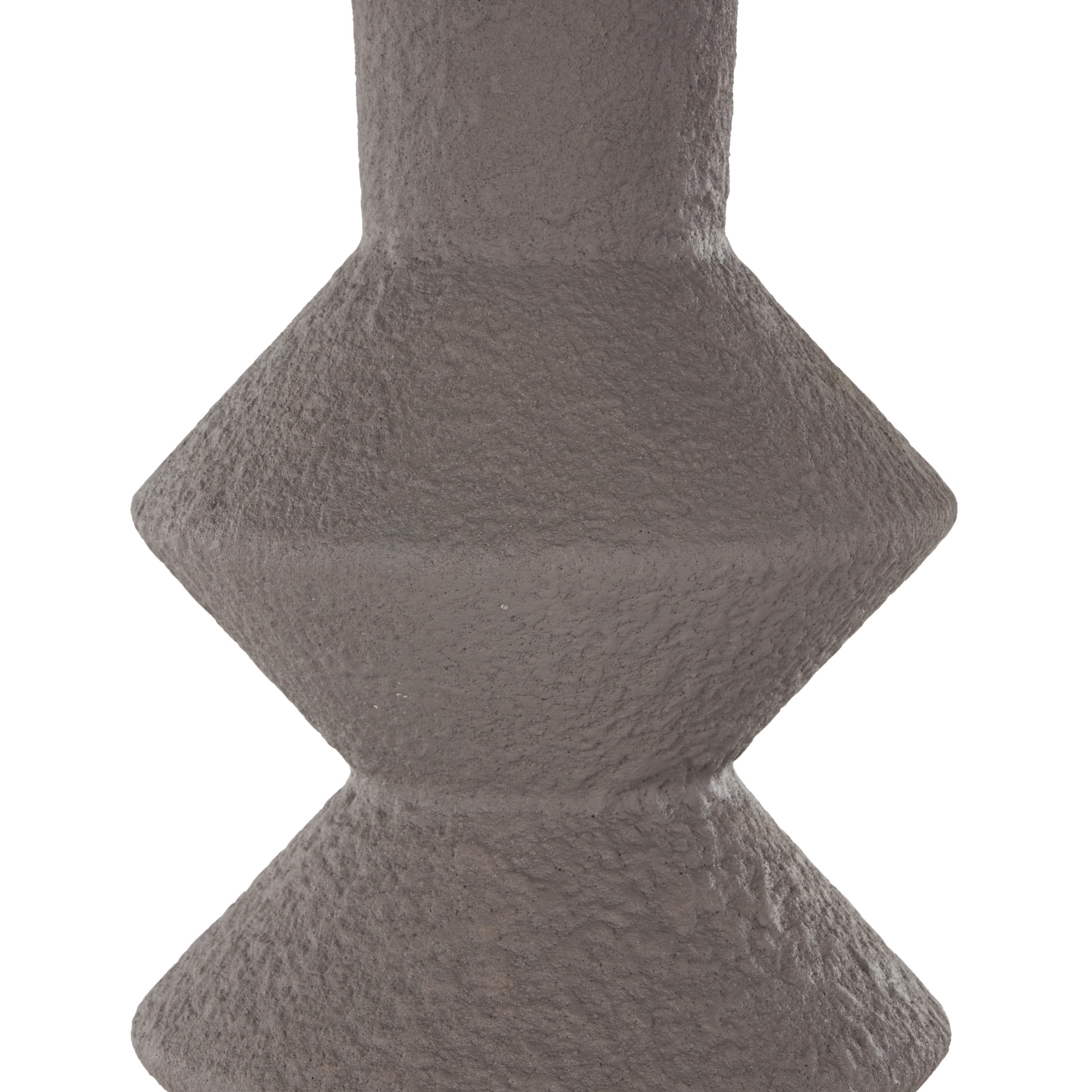 DecMode 30" Art Deco Fluted Dark Gray Metal Vase