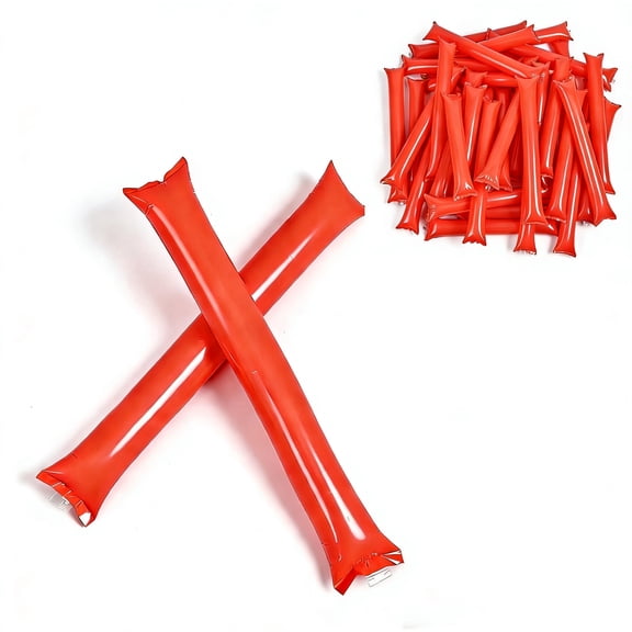 40 PCS (20 Pairs) Inflatable Bam Bam Thunder Sticks - Stadium Noise Makers with Straws - Heavy Duty Spirit Cheering Sticks for Soccer, Basketball, School Rallies & Sports Events