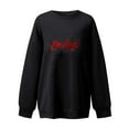 thumbnail image 4 of Kilaqueen Womens Halloween Sweatshirt Oversized Spooky Season Sweatshirts i'm fine Letter Print Long Sleeve Pullover Shirts Crewneck Sweatshirts, 4 of 4