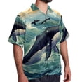 thumbnail image 2 of Whale Men's Short Sleeve Poplin Shirt, Button Down Casual Summer Beach Printed Unisex Shirt, 2 of 6