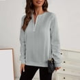 thumbnail image 4 of Futezty Women's Casual 1/4 Zip Sweatshirt Long Sleeve Zipper Solid Color Textured Pullover Fall Loose Shirts Tops, 4 of 9