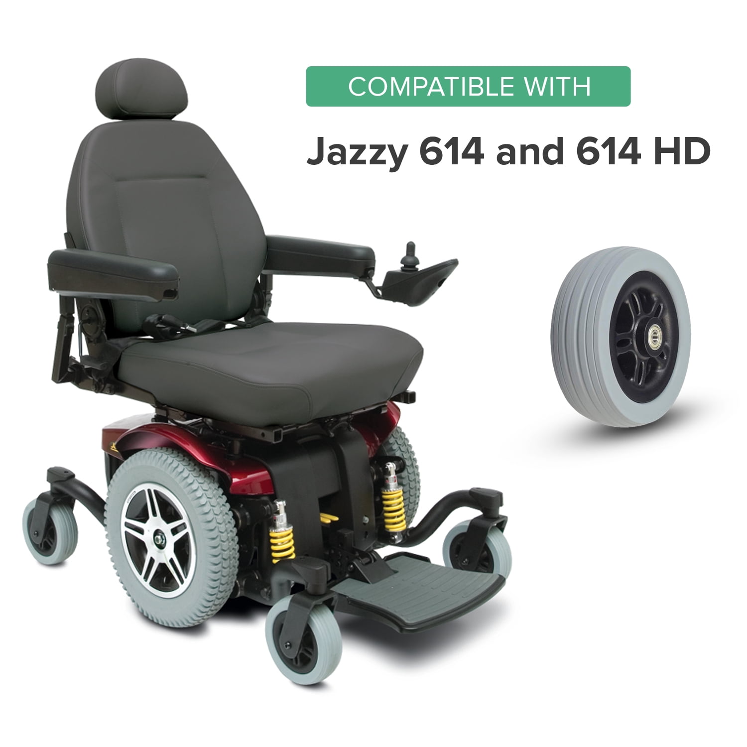 AlveyTech Front Anti-Tip / Rear Caster Wheel for Jazzy 614 & 614 HD Power Chair