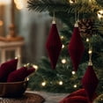 thumbnail image 7 of 6 Pcs Burgundy Velvet Christmas Tree Ornaments,Irregular Shapes Vintage Finish Hanging Ornament for Xmas Tree Fireplace Window Door,Holiday Party Decor, 7 of 7
