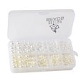 thumbnail image 2 of 1000pcs Artificial Sparkle Pearl Beads Separadores Sueltos Caja Del Teléfono Adorno de Bricolaje - blanco y beige SIN AGUJERO Sunnimix 1000x simular perlas perlas, 2 of 8