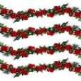 thumbnail image 2 of ReedCA 4PCS(28.8 FT) Artificial Rose Vines Fake Silk Flowers Rose Garlands Hanging Rose Ivy Plants for Wedding Home Office Arch Arrangement Decoration (red), 2 of 6