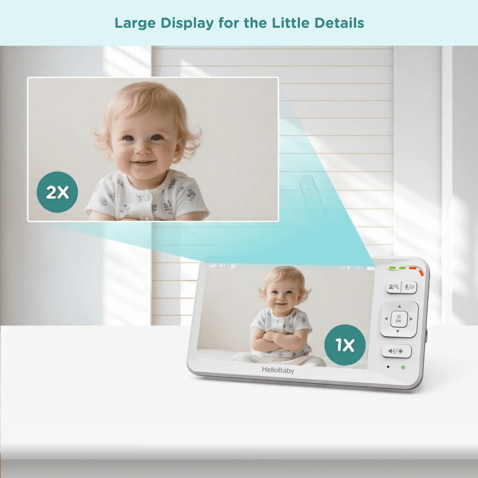HelloBaby Baby Monitor with Camera and Audio, No WiFi Baby Monitor with 6'' IPS Screen, 30 Hrs Battery Life, Remote Pan/Tilt/Zoom Camera, 150 Languages Support, Ideal for Baby/Elderly/Pet Monitoring