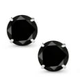 thumbnail image 2 of Gem Stone King 2.10 Ct Round Black AAA Diamond 18K White Gold Stud Earrings for Women Men, 2 of 5