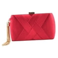 thumbnail image 1 of Minnieouse Bolso de embrague de fiesta de noche de seda con colgante de borla elegante para mujer rojo Bolsas de mensajero y de hombro Rojo, 1 of 1