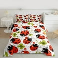 thumbnail image 2 of Manfei Ladybug Queen Comforter Set,St.Patrick Day Bedding Sets,Lucky Four Leaves Clover Bedding Comforter Set For Girls Boys,Breathable Home Decor Reversible,3pcs, 2 of 8