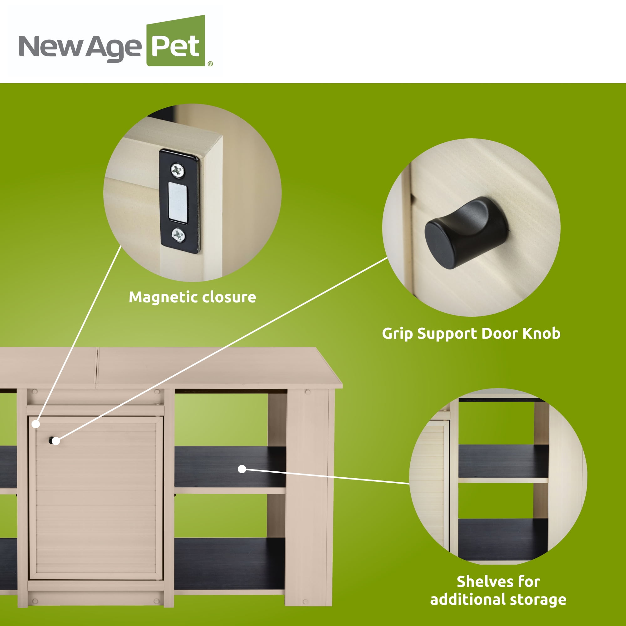 New Age Pet® ECOFLEX® 60" Storage Cabinet for Reptile Food and Substrate Storage