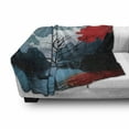 thumbnail image 3 of Lonely Tree Soft Flannel Fleece Throw Blanket, Ocean Mountains with Blurred Background Idyllic Nature Photo, Cozy Plush for Indoor and Outdoor Use, 50" x 70", Vermilion Blue, by Ambesonne, 3 of 6