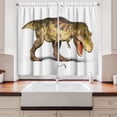 thumbnail image 2 of Ambesonne Dinosaur Kitchen Curtains, Prehistoric Animal, 55"x45", Pale Yellow Army Green, 2 of 3