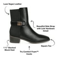 thumbnail image 3 of Journee Womens Aubrie Inside Zip Stacked Heel Booties, Widths Available, 3 of 7