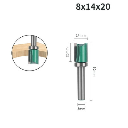 

Tungsten Carbide 8mm Router Bit Woodworking Milling Cutter Trimming With Bearing