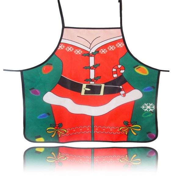 Wamans Womens Kitchen Apron Santa Claus Apron Personality Novelty Ornament Kitchen Home Christmas Apron Multicolor Clearance Items