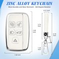 thumbnail image 6 of Key Fob Cover Compatible with Range Rover LR4 Sport Evoque Jaguar XF XJ XJL F-Pace Keychain Case Holder Protector,White, 6 of 6