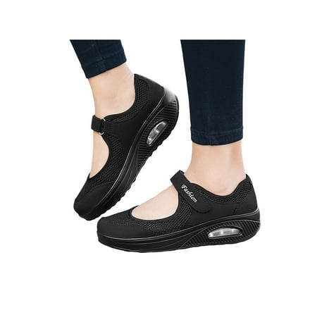 

SIMANLAN Women s Breathable Casual Air Cushion Slip-on Shoes Arch Support Breathable Walking Sneakers