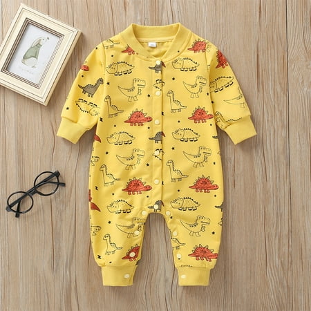 

Newborn Infant Baby Girl Boy Cartoon Dinosaur Romper Jumpsuit Playsuit Outfits CHMORA