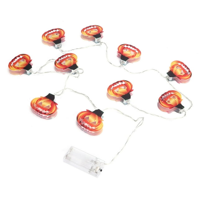 Luces De Calabaza De Halloween Luces De Cadena De Calabaza Que Funcionan Con Pilas 10 LED Luz Estable Forma Linda Para Decoración De Fiesta De Halloween Anggrek Arte y Manualidades