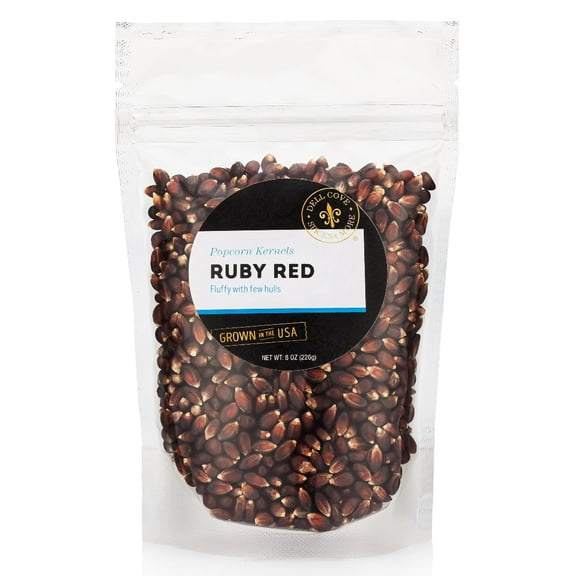 Ruby Red Popcorn Kernels - Best Gourmet Popcorn for Home Movie Nights & Popcorn Machines - Dell Cove Spices, Half Pound