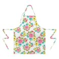 thumbnail image 2 of Pioneer Flower Floral Print Pattern Apron for Women and Men, Cotton Linen Waterproof with Pockets, Adjustable, 33x27 Inch for Kitchen, Gardening, BBQ, Salon, 2 of 6