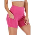thumbnail image 2 of YouLoveIt Womens Yoga Shorts Butt Lifting Yoga Shorts High Waist Tummy Control Yoga Leggings Solid Color Yoga Running Shorts Yoga Short Leggings Stretch Ruched Hot Shorts with Pockets, 2 of 6