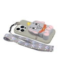 thumbnail image 2 of For Iphone 14 Pro Max Silicone Wallet Phone Case With Lanyard(Grey Elephants),iPhone 16, 2 of 5