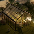 thumbnail image 3 of 10x12ft Greenhouse for Outdoors, Enhanced Aluminum Frame Greenhouse with Roof Vent, Large Walk-in Green House for Garden Backyard, 3 of 8