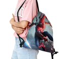 thumbnail image 2 of Spiderman Spider Man-theme Drawstring Backpack Sports Gym Bag Water Resistant String Bag Cinch Bag18"X16"（45X40cm）, 2 of 6