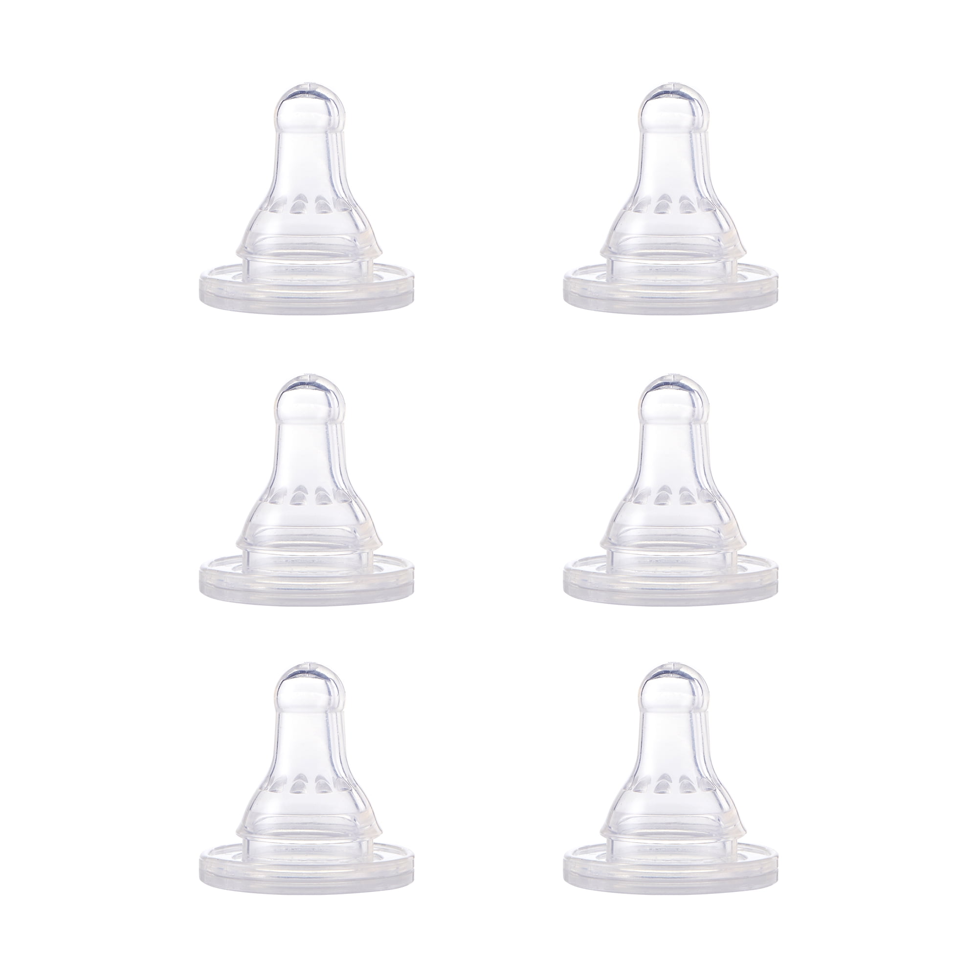 First Essentials by NUK Silicone Baby Bottle Nipples, 6-Pack