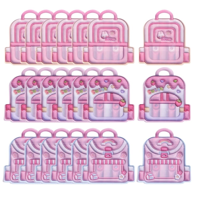 Mochila de dibujos animados para niños, bolsas de regalo, suministros para fiestas, bolsas de almacenamiento de dulces con asa para aperitivos, 21 Rosa