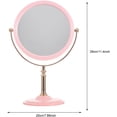 thumbnail image 4 of DRESSOOS Double Sided Vanity Mirror Desktop Desk Portable Vanity Mirror Travel Make up Mirror Vintage Table Mirror Rotatable Mirror Tabletop Vanity Mirror with Lights Aluminum Mirror Pink, 4 of 8