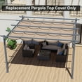 thumbnail image 3 of Aoodor 10x12FT Pergola Replacement Canopy- Retractable Sun Shade Cover with Water-Resistant & UPF 50+ UV Blocking for Outdoor Patio, Brown, 3 of 9