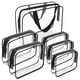 thumbnail image 1 of APREUTY Bolsas de maquillaje transparentes, aprobadas por la TSA, juego de 6 bolsas de maquillaje para cosméticos, PVC transparente con asa de cremallera, bolsa de equipaje de viaje portátil, aeropuer, 1 of 5