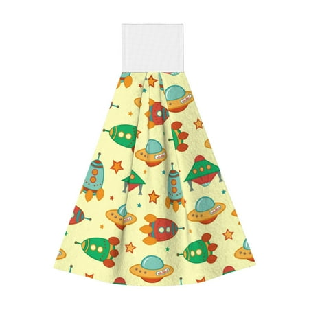 

Disketp Colorful Outer Space Hanging Kitchen Towel Tie Towels Tea Bar Dish Cloths Dry Towel for Laundry Room Decor (18*14in)