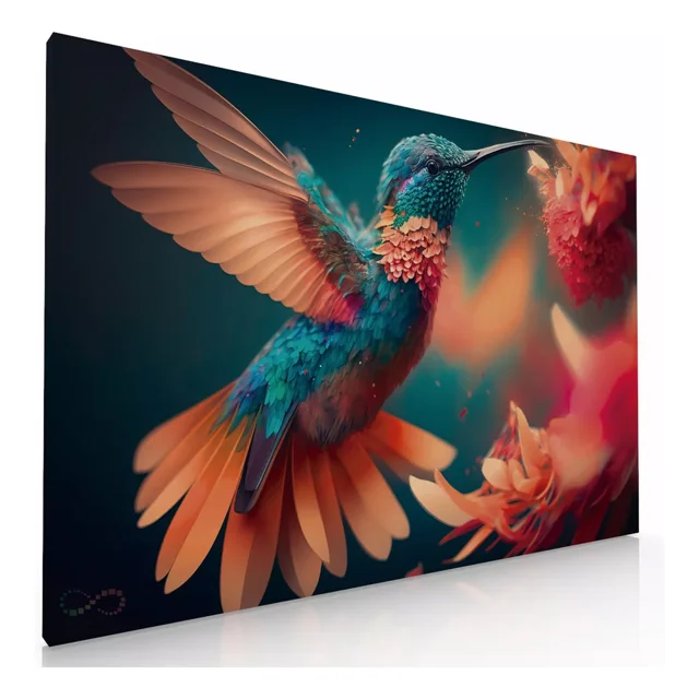 Cuadro Decorativo Moderno Para Sala Comedor Colibri Colorido