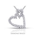thumbnail image 1 of Diamond Traces UD-GOS344-5084 0.61 Carat Total Natural Diamonds 14K White Gold Prong Setting Heart Shape Fashion Pendant, 1 of 1