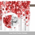 thumbnail image 6 of Abstract Valance Curtain for Windows Red Gradient Watercolors Ink Points Minimalist Style Rod Pocket Curtain Valances Short Window Treatments Panels for Kitchen Bathroom Laundry Basement 56 x 16 Inch, 6 of 9