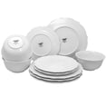 thumbnail image 2 of Gibson Home Fine Ceramic Scallop Buffet 12 Pieces Dinnerware Set In White, 2 of 3