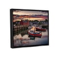 thumbnail image 3 of Stupell Boat Harbor Sunset Photography Landscape Photography Black Floater Framed Art Print Wall Art, 3 of 6
