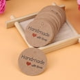thumbnail image 4 of 100PCS Etiquetas de regalo redondas de papel hecho a mano, papel kraft marrón Etiquetas de regalo hechas a mano gracias a la etiqueta para colgar para el banquete de boda Favorece las (# 3) Unbranded GY01256-03, 4 of 7