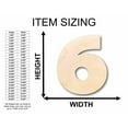 thumbnail image 2 of Unfinished Wood Block Number 6 - Craft - up to 46" DIY 10" / 1/8", 2 of 3