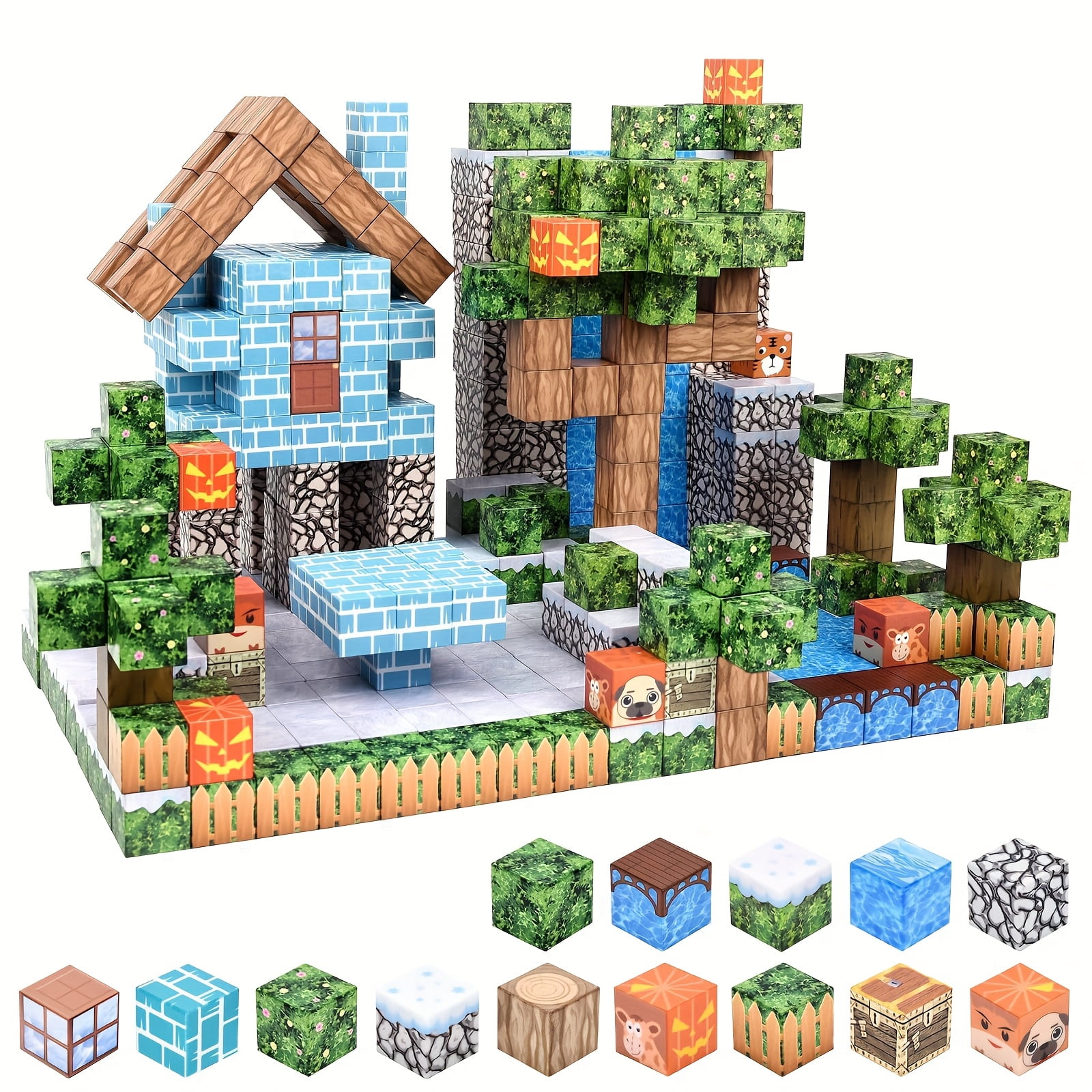 100pcs Magnetic Building Blocks Set Construction Toys, Architectural Geometric Shapes Christmas Birthday Gift for 3-12 Year Old