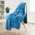 thumbnail image 3 of Home Soft Things Herringbone Faux Fur Throw - Blue - 50" x 60", 3 of 10