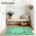 thumbnail image 3 of ODIKA 5'x7' Machine Washable Non-Slip Area Rug, Enchanted Botanical Insect Floral Vine High Traffic Rug, Green, 467383, 3 of 7