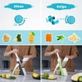 thumbnail image 3 of Safe Mandoline Slicer for Kitchen, 5 in 1 Vegetable Food Chopper, Potato French Fry Cutter, Adjustable Thickness 0.1-8 mm, Kitchen Chopping Artifact Fast Meal Prep (Gray), 3 of 6